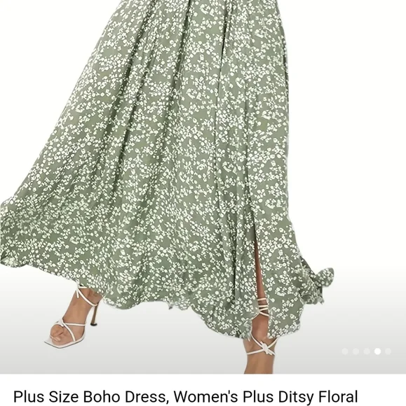 Bloom Flutter Sleeve Ditsy Floral Pocket Split Maxi Dress Size - Picture 11 of 12